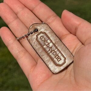 2.25" Medium Vintage Coach Leather Key Fob Bag Charm Keychain Hang Tag/Hangtag
